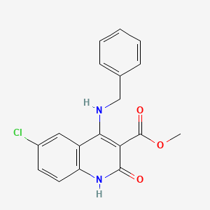 molecular formula C18H15ClN2O3 B2894302 Methyl 4-(benzylamino)-6-chloro-2-oxo-1,2-dihydroquinoline-3-carboxylate CAS No. 1251625-35-0