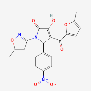 molecular formula C20H15N3O7 B2894312 3-hydroxy-4-(5-methylfuran-2-carbonyl)-1-(5-methylisoxazol-3-yl)-5-(4-nitrophenyl)-1H-pyrrol-2(5H)-one CAS No. 618872-56-3