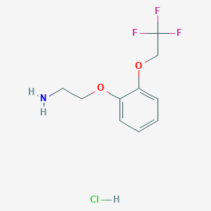 molecular formula C10H13ClF3NO2 B2894332 2-(2-(2,2,2-Trifluoroethoxy)phenoxy)ethanamine hydrochloride CAS No. 502180-66-7