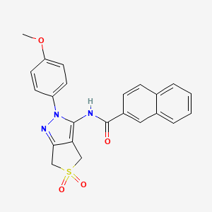 molecular formula C23H19N3O4S B2894341 N-(2-(4-methoxyphenyl)-5,5-dioxido-4,6-dihydro-2H-thieno[3,4-c]pyrazol-3-yl)-2-naphthamide CAS No. 681267-01-6