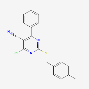 4-Chloro-2-[(4-methylbenzyl)sulfanyl]-6-phenyl-5-pyrimidinecarbonitrile