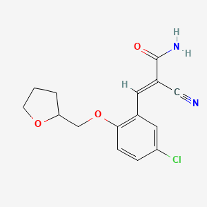 (E)-3-[5-Chloro-2-(oxolan-2-ylmethoxy)phenyl]-2-cyanoprop-2-enamide