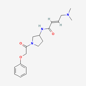 molecular formula C18H25N3O3 B2894363 (E)-4-(Dimethylamino)-N-[1-(2-phenoxyacetyl)pyrrolidin-3-yl]but-2-enamide CAS No. 2411337-78-3
