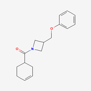 molecular formula C17H21NO2 B2894365 Cyclohex-3-en-1-yl(3-(phenoxymethyl)azetidin-1-yl)methanone CAS No. 2034498-52-5