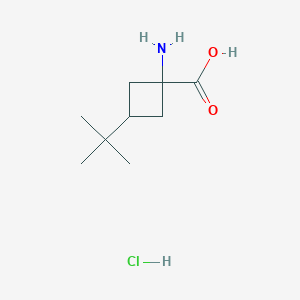 molecular formula C9H18ClNO2 B2894367 1-Amino-3-tert-butylcyclobutane-1-carboxylic acid;hydrochloride CAS No. 2309473-74-1