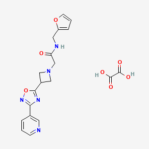 molecular formula C19H19N5O7 B2894370 N-(furan-2-ylmethyl)-2-(3-(3-(pyridin-3-yl)-1,2,4-oxadiazol-5-yl)azetidin-1-yl)acetamide oxalate CAS No. 1351611-19-2
