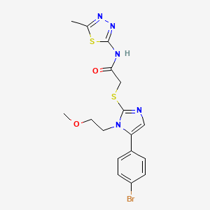 2-((5-(4-bromophenyl)-1-(2-methoxyethyl)-1H-imidazol-2-yl)thio)-N-(5-methyl-1,3,4-thiadiazol-2-yl)acetamide
