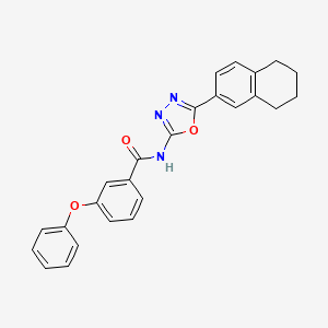 molecular formula C25H21N3O3 B2894404 3-phenoxy-N-[5-(5,6,7,8-tetrahydronaphthalen-2-yl)-1,3,4-oxadiazol-2-yl]benzamide CAS No. 887887-63-0