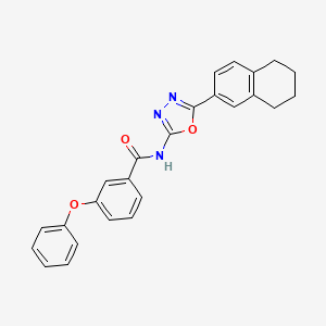 3-phenoxy-N-[5-(5,6,7,8-tetrahydronaphthalen-2-yl)-1,3,4-oxadiazol-2-yl]benzamide