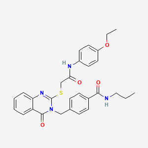 molecular formula C29H30N4O4S B2894405 4-{[2-({[(4-ethoxyphenyl)carbamoyl]methyl}sulfanyl)-4-oxo-3,4-dihydroquinazolin-3-yl]methyl}-N-propylbenzamide CAS No. 1115521-47-5