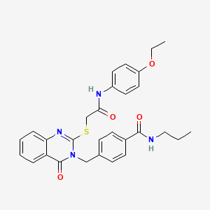 4-((2-((2-((4-ethoxyphenyl)amino)-2-oxoethyl)thio)-4-oxoquinazolin-3(4H)-yl)methyl)-N-propylbenzamide