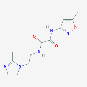 molecular formula C12H15N5O3 B2894406 N1-(2-(2-methyl-1H-imidazol-1-yl)ethyl)-N2-(5-methylisoxazol-3-yl)oxalamide CAS No. 1209256-91-6