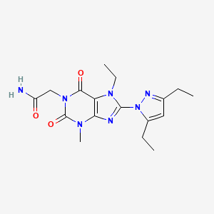 2-[8-(3,5-diethyl-1H-pyrazol-1-yl)-7-ethyl-3-methyl-2,6-dioxo-2,3,6,7-tetrahydro-1H-purin-1-yl]acetamide