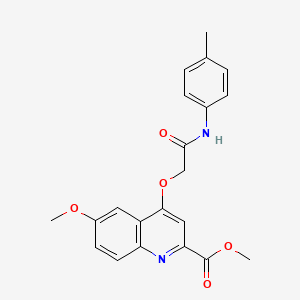 molecular formula C21H20N2O5 B2894431 METHYL 6-METHOXY-4-{[(4-METHYLPHENYL)CARBAMOYL]METHOXY}QUINOLINE-2-CARBOXYLATE CAS No. 1358223-62-7