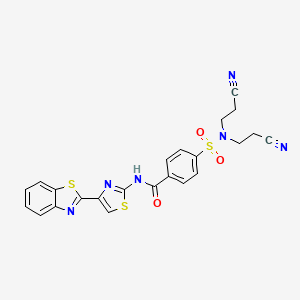 N-[4-(1,3-benzothiazol-2-yl)-1,3-thiazol-2-yl]-4-[bis(2-cyanoethyl)sulfamoyl]benzamide