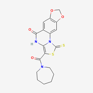 3-(azepan-1-ylcarbonyl)-1-thioxo[1,3]dioxolo[4,5-g][1,3]thiazolo[3,4-a]quinazolin-5(4H)-one