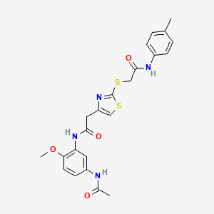 N-(5-acetamido-2-methoxyphenyl)-2-(2-((2-oxo-2-(p-tolylamino)ethyl)thio)thiazol-4-yl)acetamide