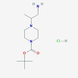 molecular formula C12H26ClN3O2 B2894448 Tert-butyl 4-(1-aminopropan-2-yl)piperazine-1-carboxylate hydrochloride CAS No. 2260937-93-5