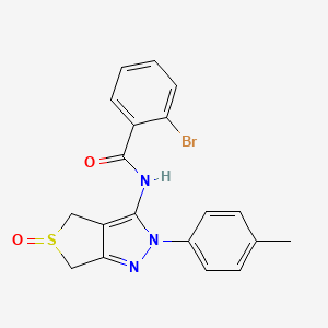 molecular formula C19H16BrN3O2S B2894450 2-bromo-N-[2-(4-methylphenyl)-5-oxo-2H,4H,6H-5lambda4-thieno[3,4-c]pyrazol-3-yl]benzamide CAS No. 958984-49-1