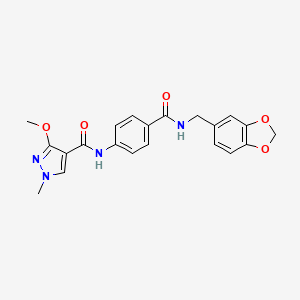 N-(4-((benzo[d][1,3]dioxol-5-ylmethyl)carbamoyl)phenyl)-3-methoxy-1-methyl-1H-pyrazole-4-carboxamide