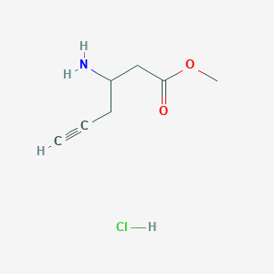 molecular formula C7H12ClNO2 B2894457 Methyl 3-aminohex-5-ynoate;hydrochloride CAS No. 2375259-05-3