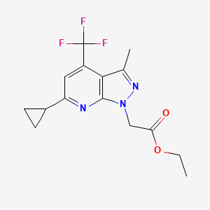 ethyl [6-cyclopropyl-3-methyl-4-(trifluoromethyl)-1H-pyrazolo[3,4-b]pyridin-1-yl]acetate