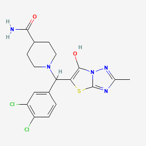 1-((3,4-Dichlorophenyl)(6-hydroxy-2-methylthiazolo[3,2-b][1,2,4]triazol-5-yl)methyl)piperidine-4-carboxamide