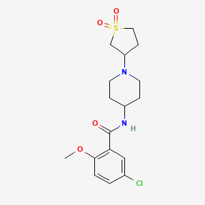 molecular formula C17H23ClN2O4S B2894479 5-chloro-N-(1-(1,1-dioxidotetrahydrothiophen-3-yl)piperidin-4-yl)-2-methoxybenzamide CAS No. 2034307-72-5