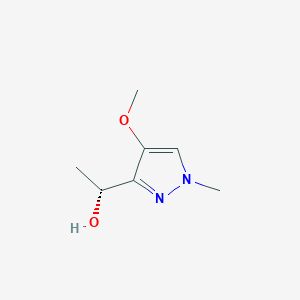 molecular formula C7H12N2O2 B2894486 (1R)-1-(4-Methoxy-1-methylpyrazol-3-yl)ethanol CAS No. 2165615-32-5