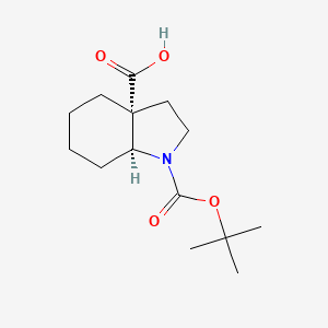 molecular formula C14H23NO4 B2894487 Rac-(3AR,7AS)-1-[(tert-butoxy)carbonyl]-octahydro-1H-indole-3A-carboxylic acid CAS No. 2137536-57-1