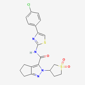 N-(4-(4-chlorophenyl)thiazol-2-yl)-2-(1,1-dioxidotetrahydrothiophen-3-yl)-2,4,5,6-tetrahydrocyclopenta[c]pyrazole-3-carboxamide