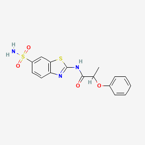 2-phenoxy-N-(6-sulfamoyl-1,3-benzothiazol-2-yl)propanamide