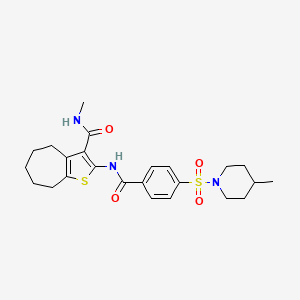 N-methyl-2-(4-((4-methylpiperidin-1-yl)sulfonyl)benzamido)-5,6,7,8-tetrahydro-4H-cyclohepta[b]thiophene-3-carboxamide
