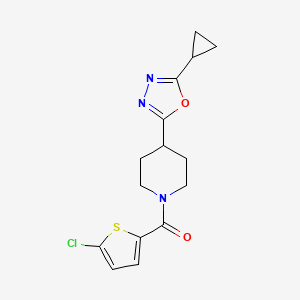 (5-Chlorothiophen-2-yl)(4-(5-cyclopropyl-1,3,4-oxadiazol-2-yl)piperidin-1-yl)methanone