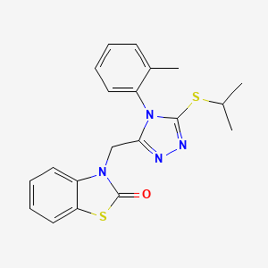3-((5-(isopropylthio)-4-(o-tolyl)-4H-1,2,4-triazol-3-yl)methyl)benzo[d]thiazol-2(3H)-one