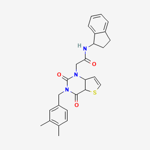 molecular formula C26H25N3O3S B2894537 N-(2,3-dihydro-1H-inden-1-yl)-2-{3-[(3,4-dimethylphenyl)methyl]-2,4-dioxo-1H,2H,3H,4H-thieno[3,2-d]pyrimidin-1-yl}acetamide CAS No. 1252820-21-5