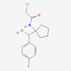 molecular formula C14H17ClFNO2 B2894558 2-Chloro-N-[1-[(4-fluorophenyl)-hydroxymethyl]cyclopentyl]acetamide CAS No. 2411195-83-8