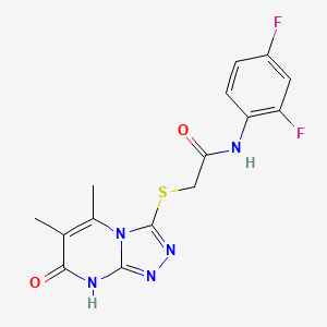 molecular formula C15H13F2N5O2S B2894563 N-(2,4-difluorophenyl)-2-((5,6-dimethyl-7-oxo-7,8-dihydro-[1,2,4]triazolo[4,3-a]pyrimidin-3-yl)thio)acetamide CAS No. 891135-17-4