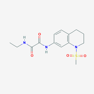 molecular formula C14H19N3O4S B2894565 N-ethyl-N'-(1-methanesulfonyl-1,2,3,4-tetrahydroquinolin-7-yl)ethanediamide CAS No. 941940-35-8