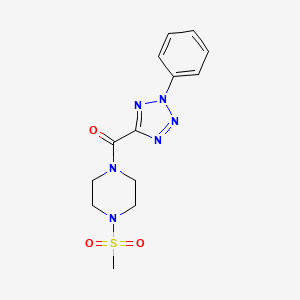 molecular formula C13H16N6O3S B2894567 (4-(methylsulfonyl)piperazin-1-yl)(2-phenyl-2H-tetrazol-5-yl)methanone CAS No. 1396876-82-6