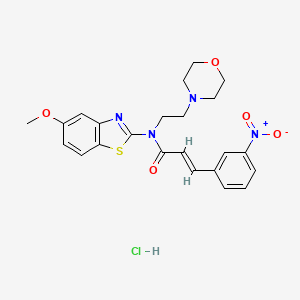 molecular formula C23H25ClN4O5S B2894572 (E)-N-(5-methoxybenzo[d]thiazol-2-yl)-N-(2-morpholinoethyl)-3-(3-nitrophenyl)acrylamide hydrochloride CAS No. 1217210-26-8