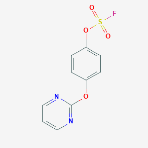 molecular formula C10H7FN2O4S B2894574 2-(4-Fluorosulfonyloxyphenoxy)pyrimidine CAS No. 2411294-19-2