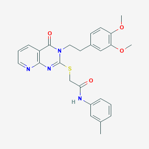 molecular formula C26H26N4O4S B2894575 2-({3-[2-(3,4-dimethoxyphenyl)ethyl]-4-oxo-3,4-dihydropyrido[2,3-d]pyrimidin-2-yl}thio)-N-(3-methylphenyl)acetamide CAS No. 902913-13-7