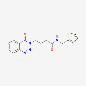 molecular formula C16H16N4O2S B2894576 4-(4-oxo-3,4-dihydro-1,2,3-benzotriazin-3-yl)-N-[(thiophen-2-yl)methyl]butanamide CAS No. 440331-29-3