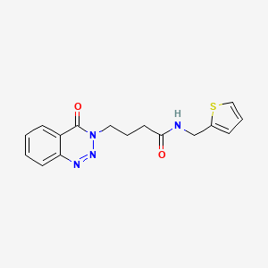 molecular formula C16H16N4O2S B2894576 4-(4-oxo-1,2,3-benzotriazin-3-yl)-N-(thiophen-2-ylmethyl)butanamide CAS No. 440331-29-3