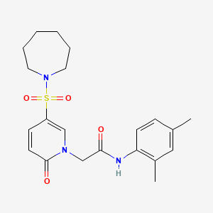 molecular formula C21H27N3O4S B2894577 2-(5-(azepan-1-ylsulfonyl)-2-oxopyridin-1(2H)-yl)-N-(2,4-dimethylphenyl)acetamide CAS No. 1251698-35-7
