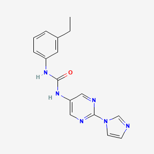 molecular formula C16H16N6O B2894582 1-(2-(1H-imidazol-1-yl)pyrimidin-5-yl)-3-(3-ethylphenyl)urea CAS No. 1421458-78-7