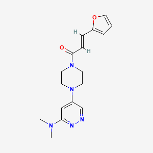 B2894583 (E)-1-(4-(6-(dimethylamino)pyridazin-4-yl)piperazin-1-yl)-3-(furan-2-yl)prop-2-en-1-one CAS No. 1799264-01-9