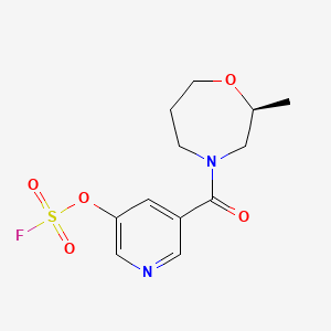 molecular formula C12H15FN2O5S B2894585 (2S)-4-(5-Fluorosulfonyloxypyridine-3-carbonyl)-2-methyl-1,4-oxazepane CAS No. 2418594-37-1