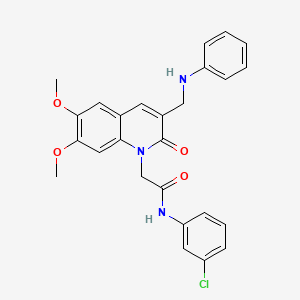 molecular formula C26H24ClN3O4 B2894589 N-(3-chlorophenyl)-2-{6,7-dimethoxy-2-oxo-3-[(phenylamino)methyl]-1,2-dihydroquinolin-1-yl}acetamide CAS No. 899965-27-6